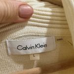 Calvin Klein  Knit Cowl Neck Sweater color block ribbed black white loose Sz L‌‌‌ Photo 2