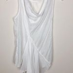 Anthropologie LEFT OF CENTER | White Asymmetrical Ruffle Gauze Top Sz XS Photo 2