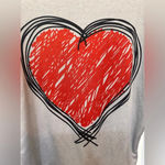 Go Couture  Boatneck Dolman Sweater heart graphic NWOT Photo 2