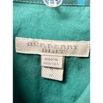 Burberry  Brit Cotton Blend Plaid Long Sleeve Button-Up Shirt Green Women's S / P Photo 2