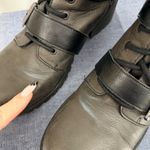 Boc Rosalee Black Grey Faux Leather Buckle Lace Up Moto Combat Boots Women 10M Gray Size 10 Photo 8