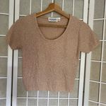 Accomplice Vintage knit crop top size medium oatmeal beige round neck Photo 0