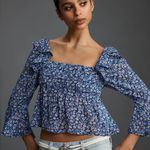 Anthropologie  Maeve Square Neck Sheer Babydoll Top New With Tags Photo 0