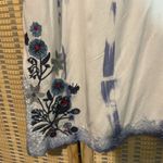 APNY Blue White Tie Dye Embroidered Pullover Top Birds Flowers NWT New XL Photo 7