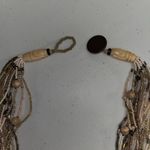 None Vintage Bone Multi Strand Beaded Seed Bead Toggle Necklace Photo 2