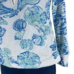 Lilly Pulitzer Skipper Popover Top 1/4 Zip Seashell White Blue Size XXS Photo 6