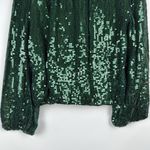 Alice + Olivia Avila Sequin Crop Top in Basil Size Medium Photo 6