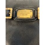 Michael Kors  Black Pebbled Leather Crossbody Bag Gold Chain Buckle Detail Luxury Photo 3