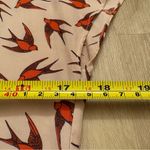 Boden Light Pink Silk Blend Blouse with Bird Pattern Women Size 6 Photo 7
