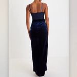 NWT Lulus Alluring Icon Navy Blue Velvet Bustier Sleeveless Maxi‎ Dress LARGE Photo 2