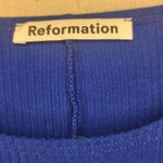 Reformation NWT Kensy Cutout Royal Blue Rib Knit Long Sleeve Mini Dress Size Photo 3