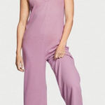 Victoria's Secret Victoria’s Secret Waffle Knit V Neck Jumpsuit Pajamas Lavender Purple Medium Photo 0