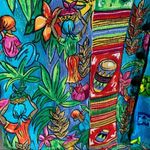 BOP Vintage Art to Wear Tropical Scene Women in Action Art Vibrant Artsy 1X Blue Photo 4