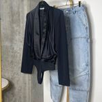 Alexander Wang Blazer Hybrid Bodysuit in Black Photo 8
