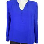 Boutique Womens Nearly Sheer Blouse Top Shirt Royal Blue 4X Fits Like 1X Photo 0