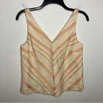 HD in Paris Anthropologie cream peach v-neck tank blouse women’s size 2 dressy Photo 2