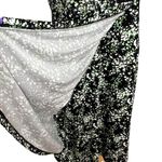 Soma  Jersey Dress Womens L Black Multi Floral Surplice Faux Wrap Comfort Cottage Photo 2