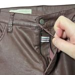 Anthropologie Pilcro Coated Skinny Pants Women’s Size 32 Burgundy Lace Hem Photo 4