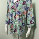 Soft Surroundings  Green Floral PJ Shirt Photo 2