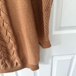 Caroline Constas Cable Knit Wool Sweater Dress Camel Tan Mock Neck Medium Cozy Photo 8