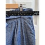 EXPRESS Chambray Front Pleated Super High Rise Ankle Tapered Pant Size Large Photo 9