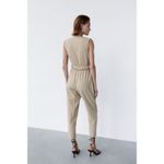 ZARA  Textured Tapered Leg Sleeveless Belted Jumpsuit Photo 10