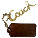 Coach Poppy Script Resin Clear Yellow Hangtag with Brown Leather Hangtag Photo 0