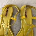 Prada VTG Y2K  Size 36 Yellow T-Strap Ankle Strap Kitten Heel Sandals Photo 1