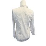 LAURA MAE Vintage White Blouse With Ascot Bow and Subtle Metalic Threads Size 12 Photo 3