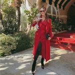 Elliatt  Vibrant Red Long Coat Double breasted gold buttons NWOT quiet luxury Photo 11