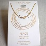 Unwritten NWT  PEACE 14k Gold Plated Cubic Zirconia Statement Necklace Photo 0