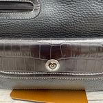 Brighton  Pebbled Leather Purse Shoulder Bag Black Braided Heart Classic Boho Y2K Photo 3