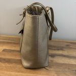 Madison West  Large Leather Tote Bag Gold Bronze Photo 2