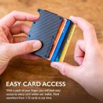 Slim Wallet For Men - Front Pocket RFID Blocking Minimalist Wallet For Men - Metal Wallet With Money Clip For Men (Carbon Fiber) Photo 1