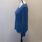 JM Collection  blue ribbed long sleeve top Photo 3