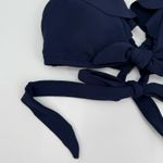 Robin Piccone Ava Bikini Top Size Extra Small NEW Ruffle Tie Swim Navy NWOT Photo 13
