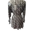 Women's Batwing Sleeve Printed Mini Dress Black Photo 2