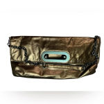 HOBO International Alicia Bronze leather clutch chain strap shoulder bag purse Brown Photo 9