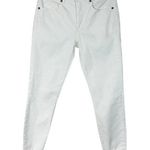 Loft SZ 26/2 Skinny Crop Jeans Mid-Rise Stretch Frayed Hems Pocket Zip-Fly White Photo 0