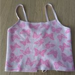 LA Hearts  Pink Butterfly’s Camisole Crop Top M Photo 4