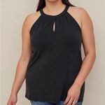 Torrid ✨ Black Cupro Knit High Twist Keyhole High Neck Sz 1 Tank✨ Photo 0