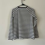 Spanx  Long Sleeve Swim Shirt Rash Guard Top Black White Stripe Size Small NWT Photo 3