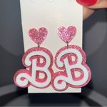 Pink Barbie Logo Acrylic Drop Earrings Photo 0