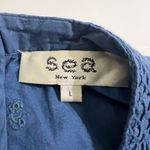 Sea New York Loren Tunic Dress Blue Embroidered Cotton Size L Yacht Wife Size L Photo 3