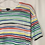 Talbots | Colorful Stripe Lightweight Sweater Womens L PETITE 100% Cotton Photo 1