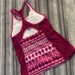 Lands' End  Activewear Gym Tank Top Maroon/Pink/White Size 6 EUC #0823 Photo 4