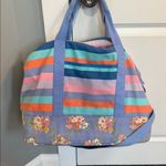 Matilda Jane  floral Multicolor Striped weekender canvas Tote **holds tons!** Photo 3