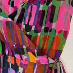 & Other Stories & Other Stories Abstract Print Colorful Strappy Wrap Mini V-Neck Dress Size 8 Photo 8