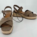 a.n.a Womens Eloise Wedge Sandals size 7.5 in Porcini Taupe Raffia Heel NWT Photo 2