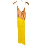 ZARA  Satin Yellow & Nude Color Block Slip Camisole Midi Dress XS 741 Photo 1